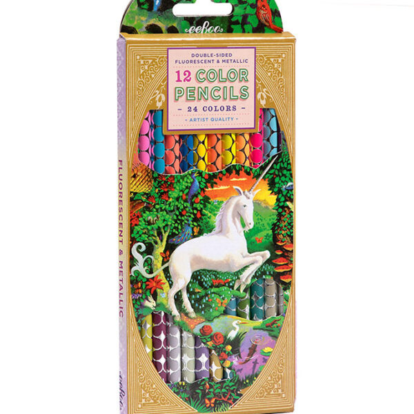 Eeboo Farveblyanter - 12 Stk. - Neon/Metallic - Unicorn
