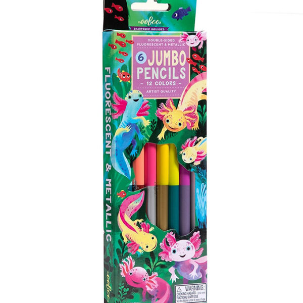 Eeboo Farveblyanter - 6 Stk. - Jumbo - Axolotl Eeboo Farveblyanter - 6 Stk. - Jumbo - Axolotl