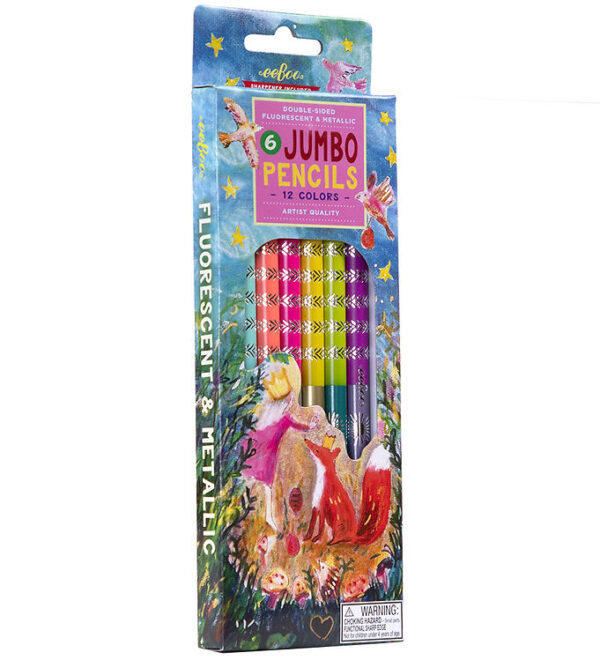Eeboo Farveblyanter - 6 Stk. - Jumbo - King Fox Eeboo Farveblyanter - 6 Stk. - Jumbo - King Fox