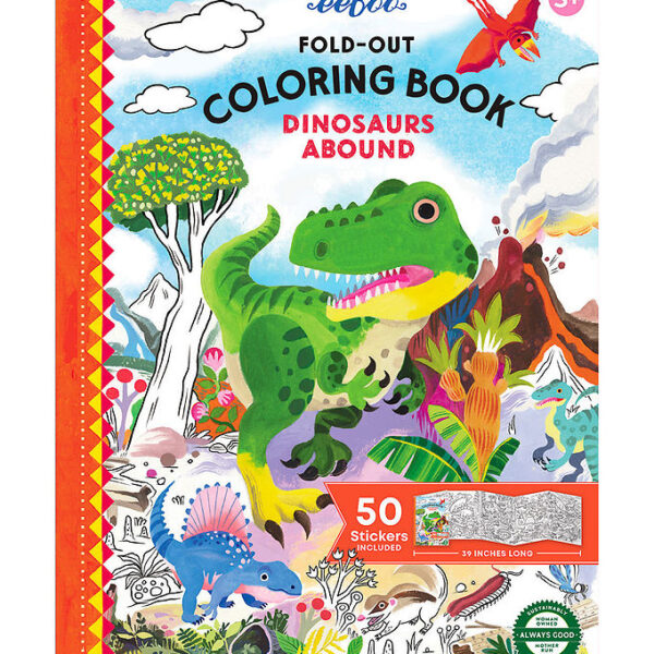 Eeboo Fold Ud Malebog m. Klistermærker - Dinosaurer Eeboo Fold Ud Malebog m. Klistermærker - Dinosaurer