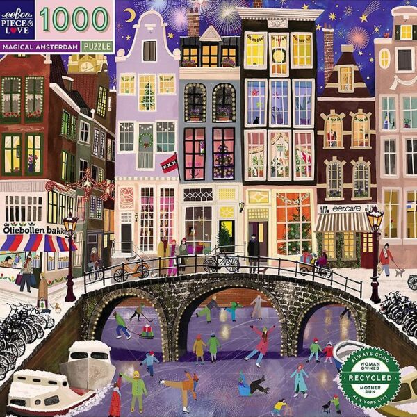 Eeboo Puslespil - 1000 Brikker - 58,4x58,4 cm - Magical Amsterda