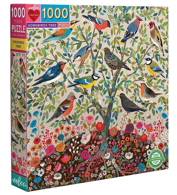 Eeboo Puslespil - 1000 Brikker - Songbirds Tree Eeboo Puslespil - 1000 Brikker - Songbirds Tree