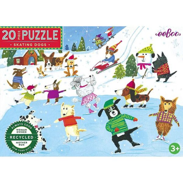 Eeboo Puslespil - 20 Brikker - 28x38 cm - Skating Dogs Eeboo Puslespil - 20 Brikker - 28x38 cm - Skating Dogs