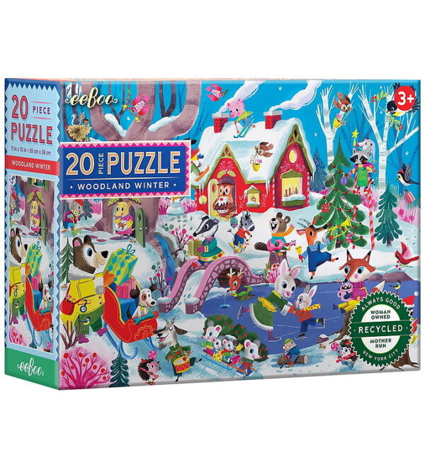 Eeboo Puslespil - 20 Brikker - 28x38 cm - Woodland Winter