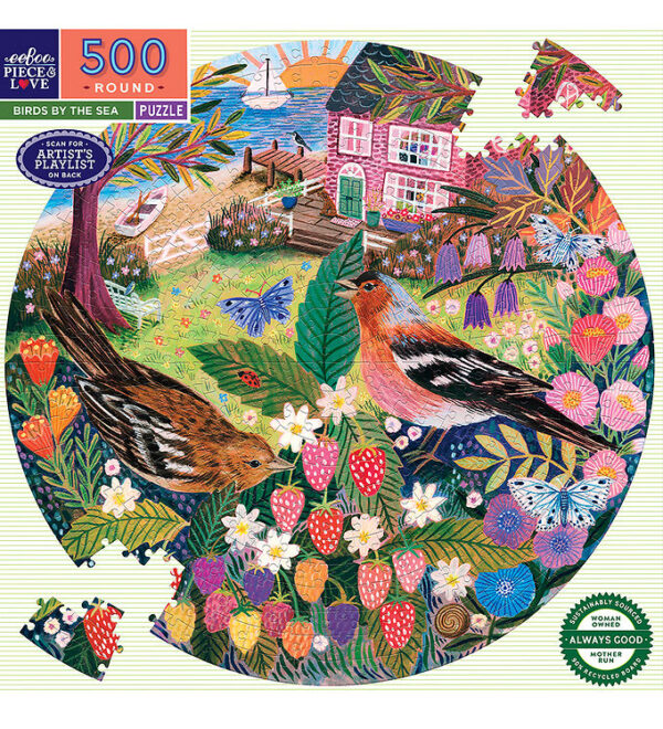 Eeboo Puslespil - 500 Brikker - Birds By The Sea Eeboo Puslespil - 500 Brikker - Birds By The Sea