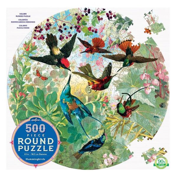 Eeboo Puslespil - 500 Brikker - Hummingbirds