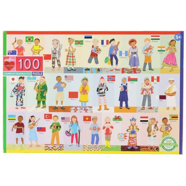 Eeboo Pusplespil - 100 Brikker - Verdens Børn