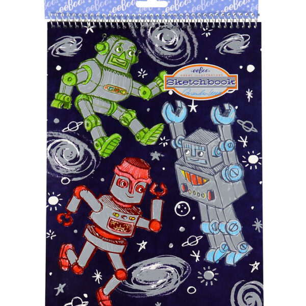 Eeboo Skitseblok - Sølvrobotter