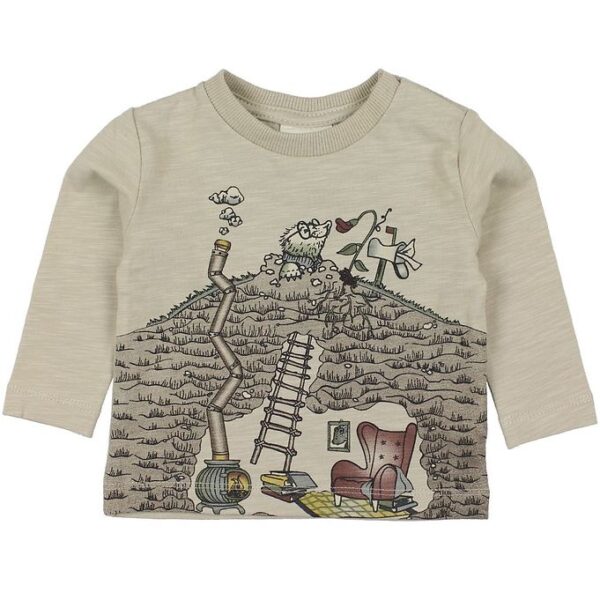 En Fant Bluse - Gate - Brunmeleret m. Print