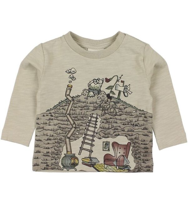 En Fant Bluse - Gate - Brunmeleret m. Print En Fant Bluse - Gate - Brunmeleret m. Print