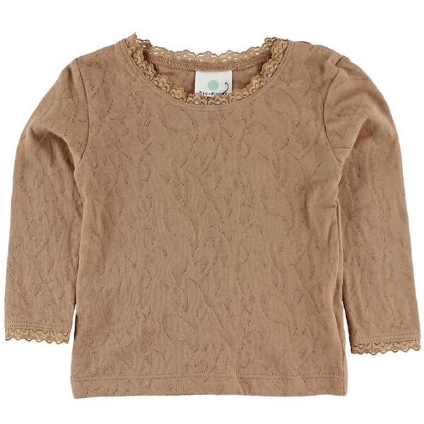 En Fant Bluse - Lys Brun m. Hulmønster En Fant Bluse - Lys Brun m. Hulmønster