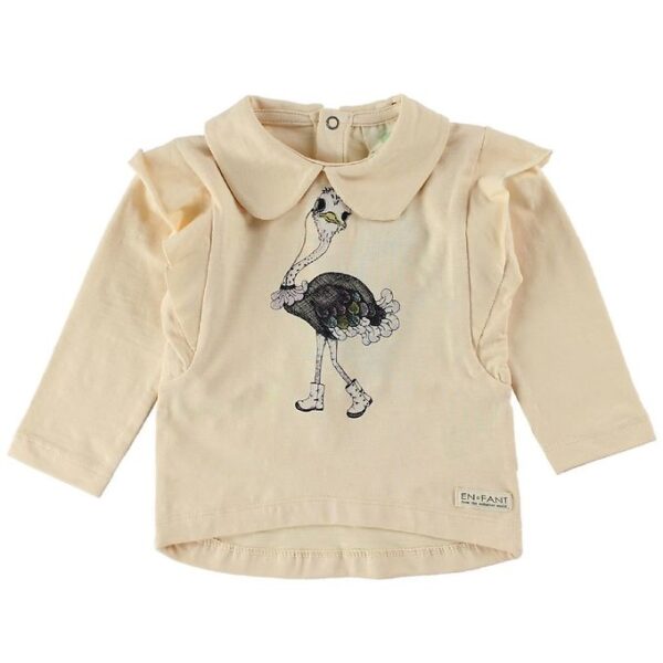 En Fant Bluse - Lys Fersken m. Struds/Flæser En Fant Bluse - Lys Fersken m. Struds/Flæser