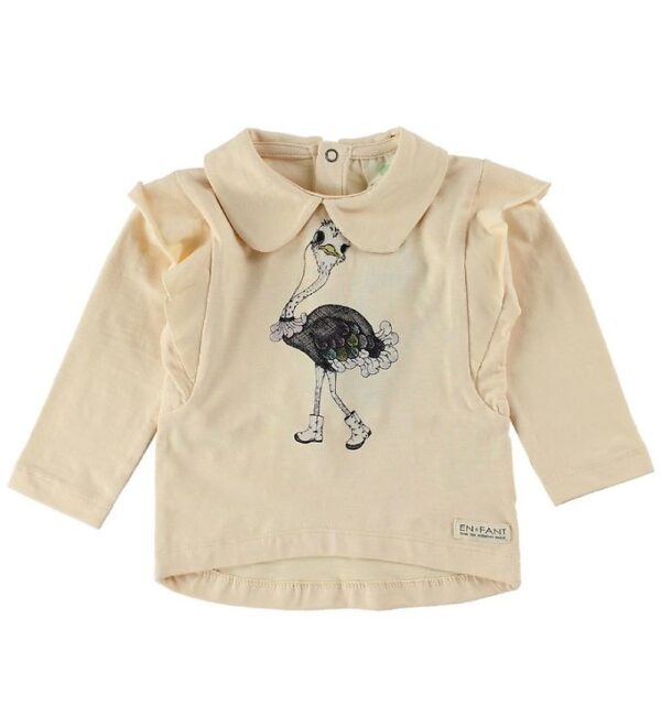 En Fant Bluse - Lys Fersken m. Struds/Flæser En Fant Bluse - Lys Fersken m. Struds/Flæser