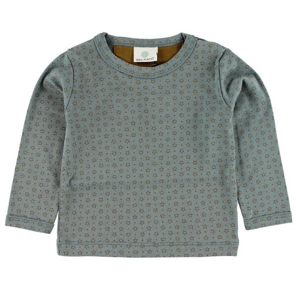 En Fant Bluse - Stålblå m. Stjerner