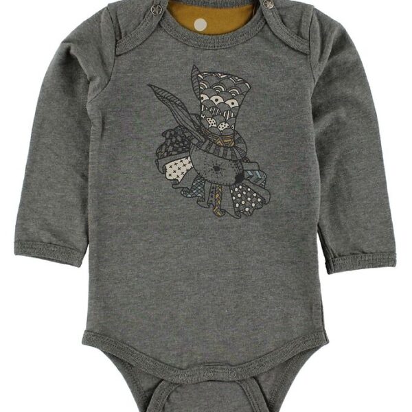 En Fant Body - L/Æ - Gråmeleret m. Print