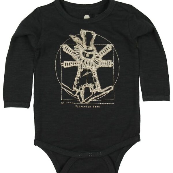 En Fant Body l/æ - Sort m. Guldprint