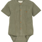 En Fant Body m. T-shirt k/æ - Stribet - Sea Spray m. Striber