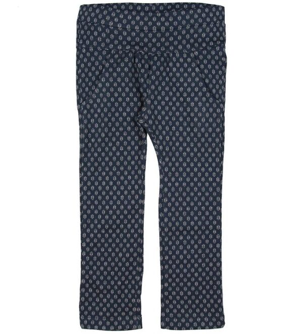 En Fant Bukser - Støvet Blå m. Mønster