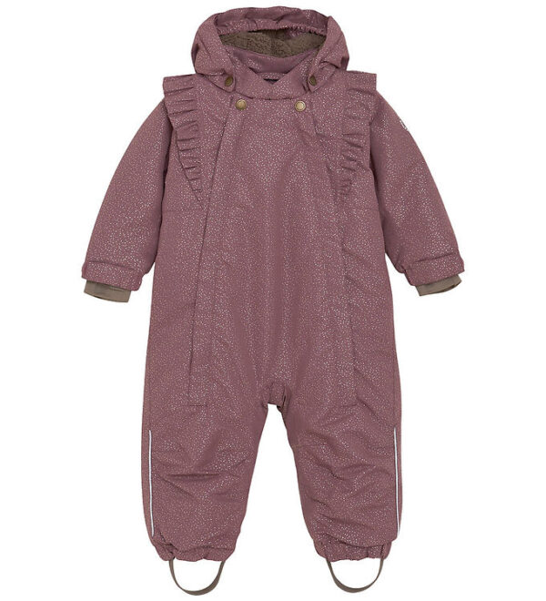 En Fant Flyverdragt - Rose Taupe m. Guldprikker