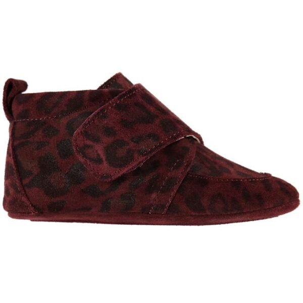 En Fant Hjemmesko - Bordeaux m. Leoprint