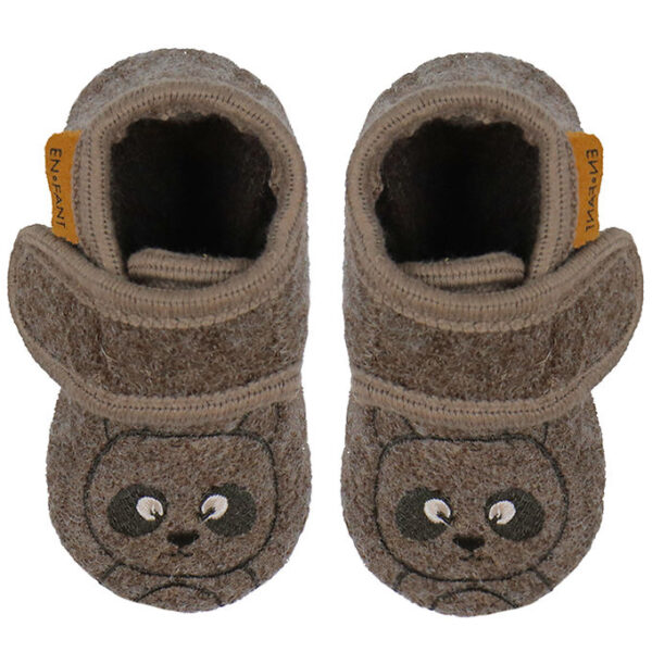 En Fant Hjemmesko - Uld - Chocolate Brown m. Bjørn En Fant Hjemmesko - Uld - Chocolate Brown m. Bjørn