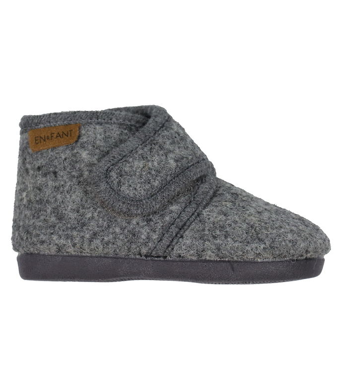 En Fant Hjemmesko - Uld - Dark Grey Melange En Fant Hjemmesko - Uld - Dark Grey Melange