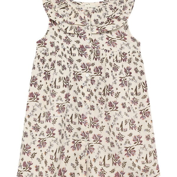 En Fant Kjole - Floral Woven - Eggnog