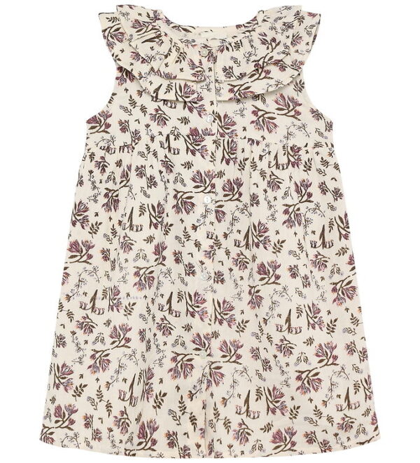 En Fant Kjole - Floral Woven - Eggnog