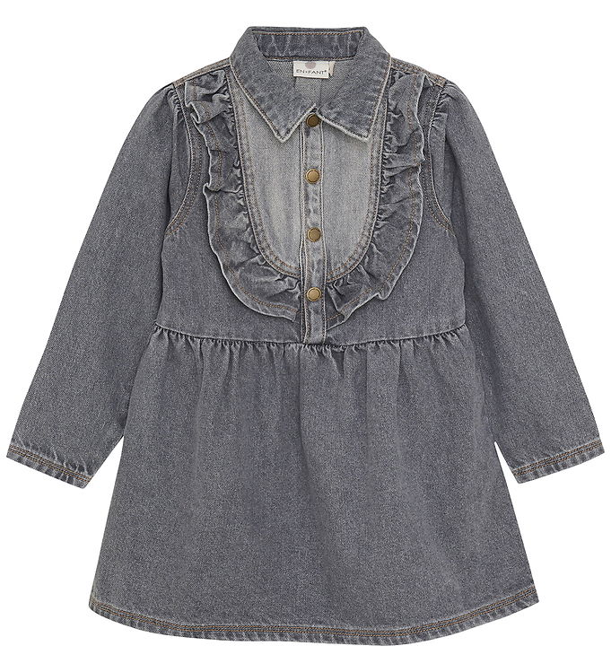 En Fant Kjole - Light Grey Denim En Fant Kjole - Light Grey Denim