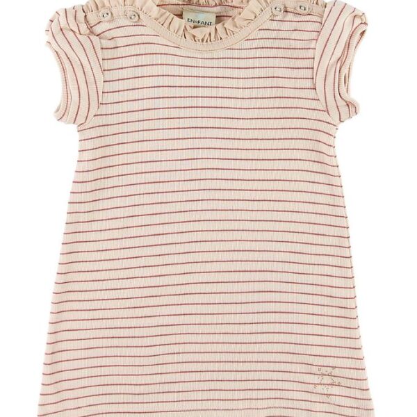 En Fant Kjole - Pink Champange m. Striber