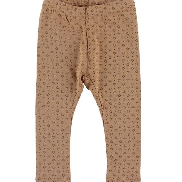 En Fant Leggings - Lys Brun m. Stjerner