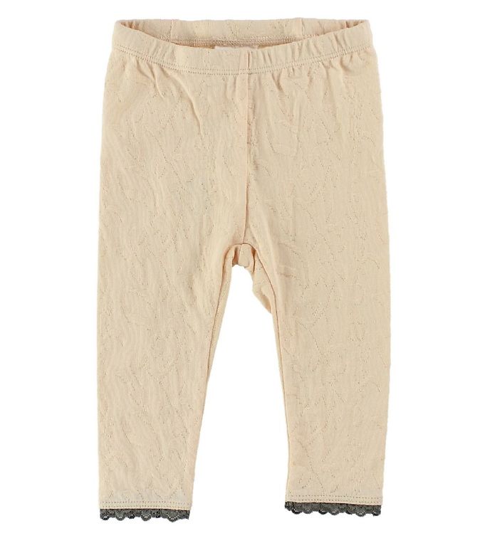 En Fant Leggings - Lys Fersken m. Hulmønster En Fant Leggings - Lys Fersken m. Hulmønster