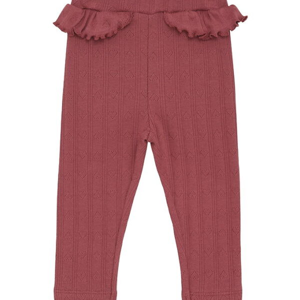 En Fant Leggings - Rib - Roan Rouge m. Hulmønster