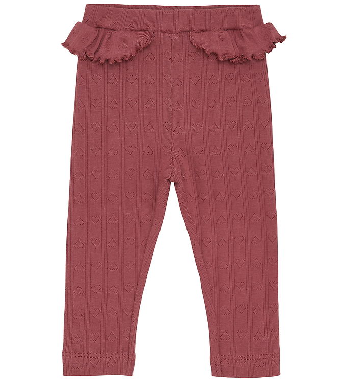 En Fant Leggings - Rib - Roan Rouge m. Hulmønster En Fant Leggings - Rib - Roan Rouge m. Hulmønster