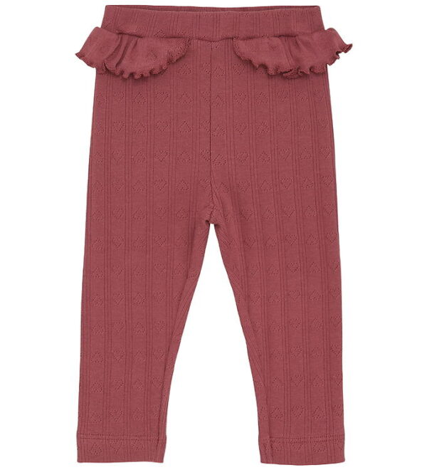 En Fant Leggings - Rib - Roan Rouge m. Hulmønster En Fant Leggings - Rib - Roan Rouge m. Hulmønster