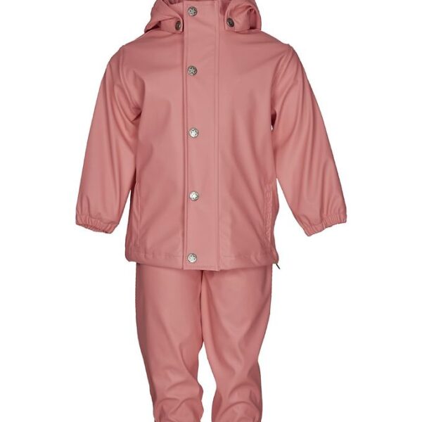 En Fant Regntøj m. Seler - PU - Old Rose