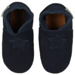 En Fant Skindsko - Navy Ruskind m. Stjerne