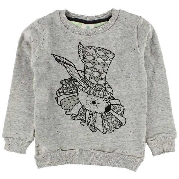 En Fant Sweatshirt - Gråmeleret m. Kanin