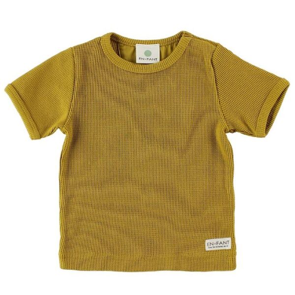 En Fant T-Shirt - Karrygul m. Hulmønster