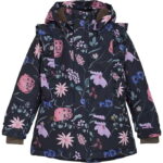 En Fant Vinterjakke - Ebony m. Blomster/Flæser