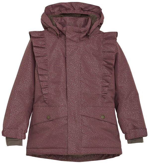 En Fant Vinterjakke - Rose Taupe m. Guldprikker/Flæser