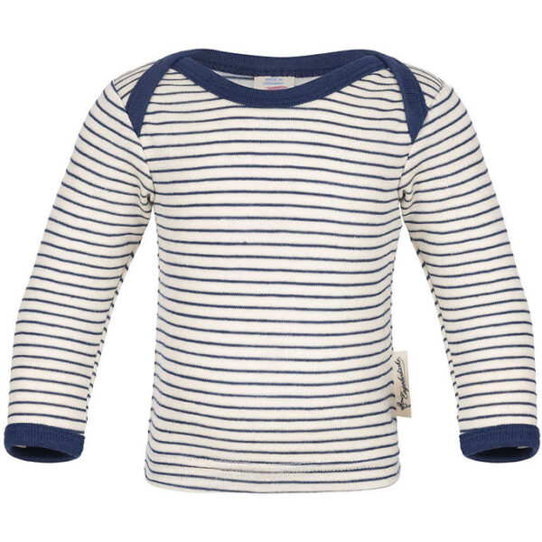 Engel Bluse - Uld/Silke - Natural/Navy Blue