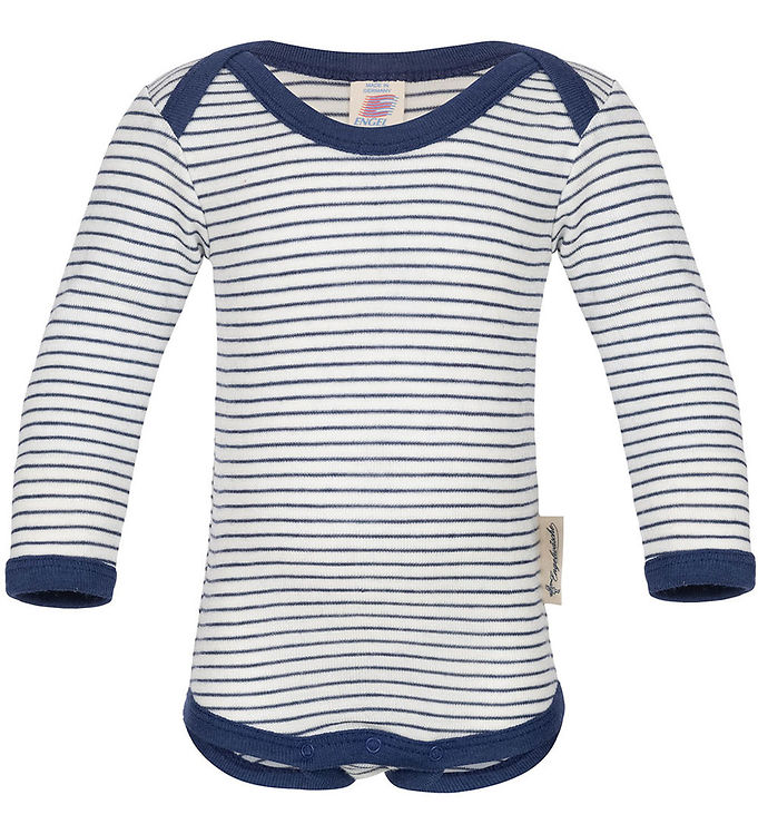 Engel Body l/æ - Uld/Silke - Natural/Navy Blue Engel Body l/æ - Uld/Silke - Natural/Navy Blue