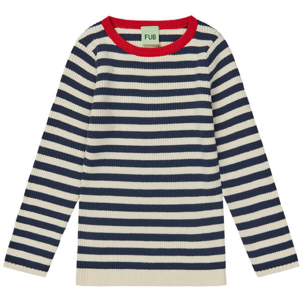 FUB Bluse - Rib - Ecru/Dark Navy