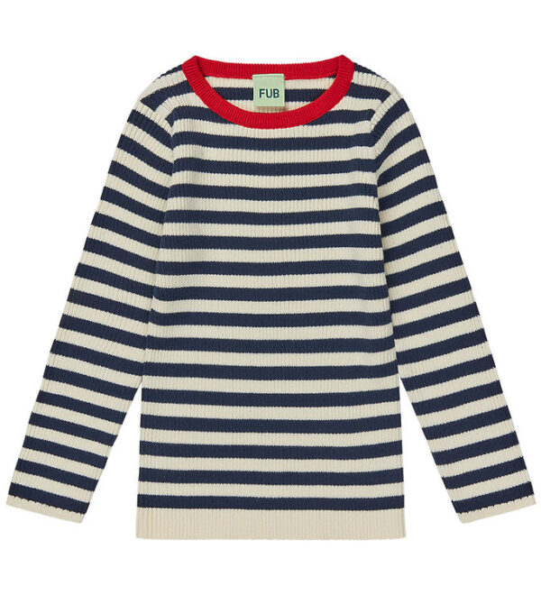 FUB Bluse - Rib - Ecru/Dark Navy