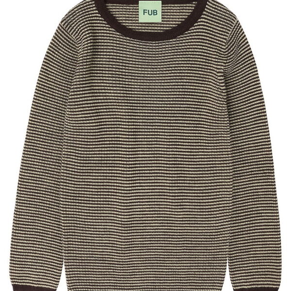 FUB Bluse - Rib - Strik - Uld - Mocca/Wheat