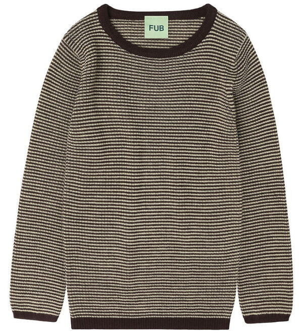 FUB Bluse - Rib - Strik - Uld - Mocca/Wheat
