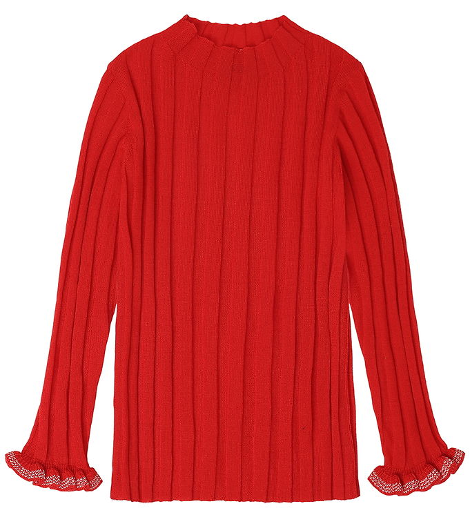 FUB Bluse - Rib - Strik - Uld - Signal Red FUB Bluse - Rib - Strik - Uld - Signal Red
