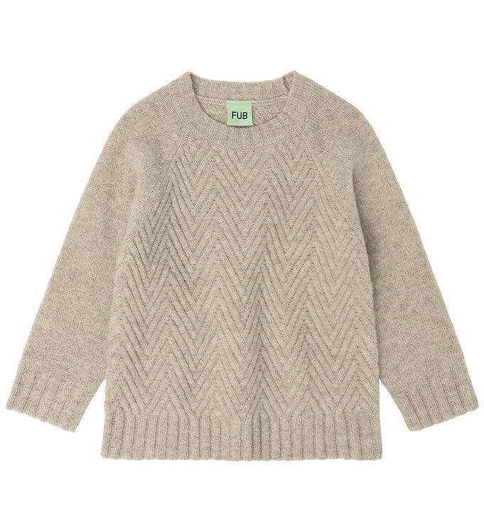 FUB Bluse - Strik - Uld - Oat Melange FUB Bluse - Strik - Uld - Oat Melange