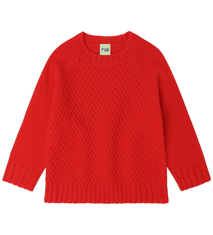 FUB Bluse - Strik - Uld - Signal Red FUB Bluse - Strik - Uld - Signal Red
